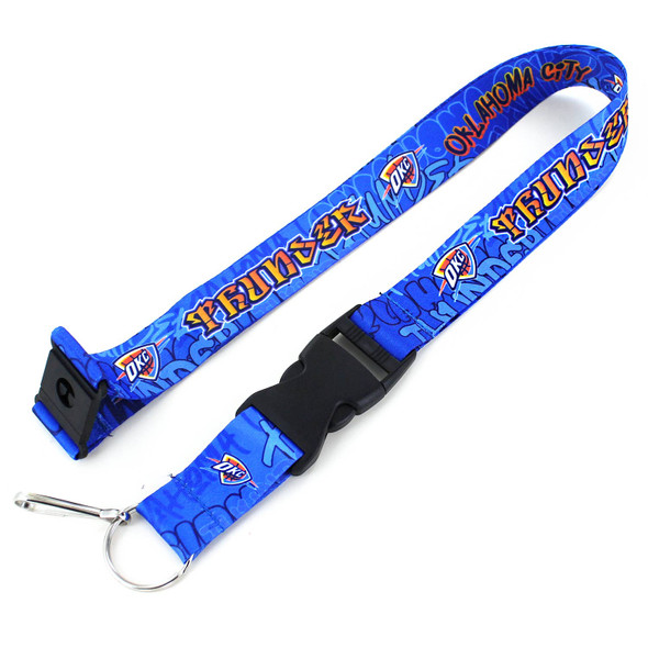 NBA Oklahoma City Thunder Graffiti Lanyard Keychain ID Holder NBA Fan Accessory