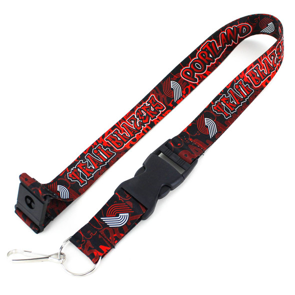 NBA Portland Trail Blazers Graffiti Lanyard Keychain ID Holder NBA Fan Accessory
