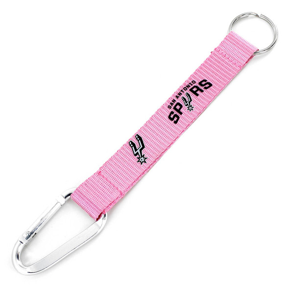 NBA San Antonio Spurs Pink Carabiner Lanyard Keychain ID Holder NBA Fan Accessory Keychain