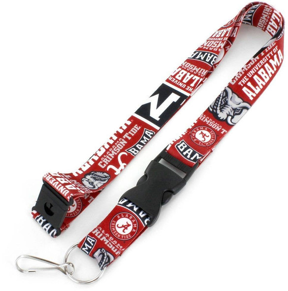 NCAA Alabama Crimson Tide Dynamic Lanyard Keychain ID Holder NCAA Fan Accessory