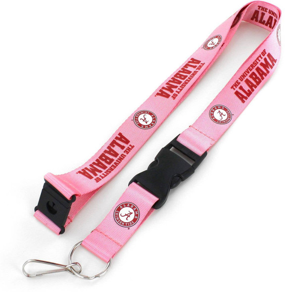 NCAA Alabama Crimson Tide Team Lanyard Keychain ID Holder NCAA Fan Accessory, Pink