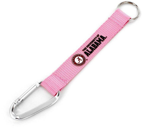 NCAA Alabama Crimson Tide Pink Carabiner Lanyard Keychain ID Holder NCAA Fan Accessory Keychain