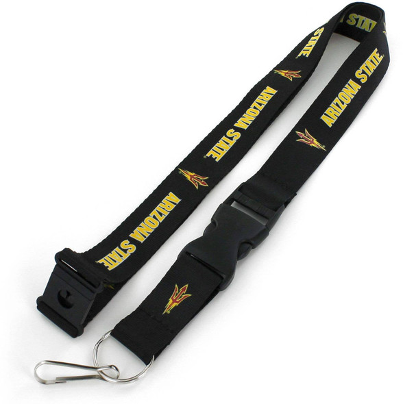 NCAA Arizona State Sun Devils Team Lanyard Keychain ID Holder NCAA Fan Accessory, Black