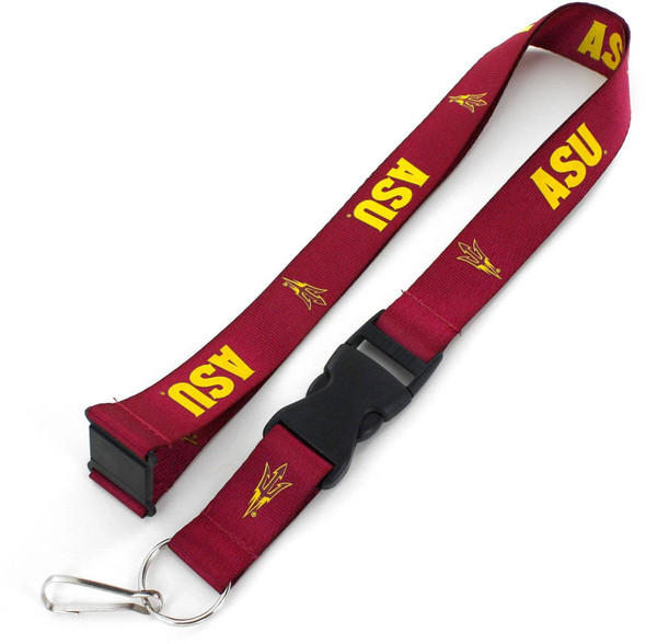 NCAA Arizona State Sun Devils Team Lanyard Keychain ID Holder NCAA Fan Accessory, Maroon