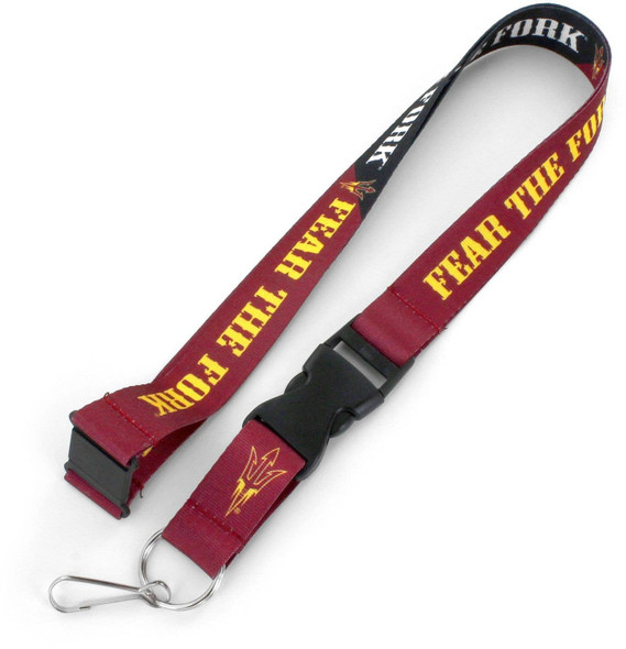 NCAA Arizona State Sun Devils Slogan Lanyard Keychain ID Holder NCAA Fan Accessory
