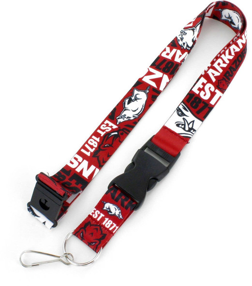 NCAA Arkansas Razorbacks Dynamic Lanyard Keychain ID Holder NCAA Fan Accessory