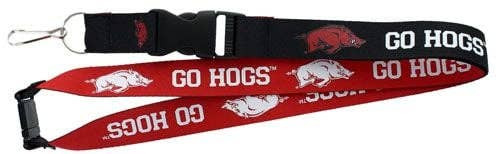 NCAA Arkansas Razorbacks Reversible Lanyard Keychain ID Holder NCAA Fan Accessory