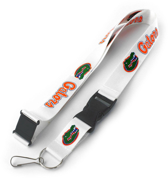 NCAA Florida Gators Team Lanyard Keychain ID Holder NCAA Fan Accessory, White