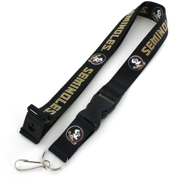 NCAA Florida State Seminoles Team Lanyard Keychain ID Holder NCAA Fan Accessory, Black