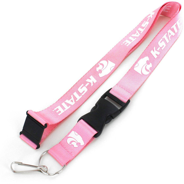 NCAA Kansas State Wildcats Team Lanyard Keychain ID Holder NCAA Fan Accessory, Pink