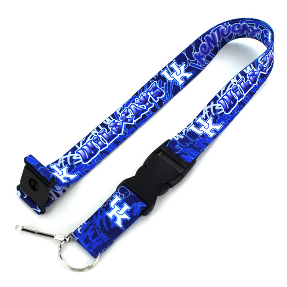 NCAA Kentucky Wildcats Graffiti Lanyard Keychain ID Holder NCAA Fan Accessory