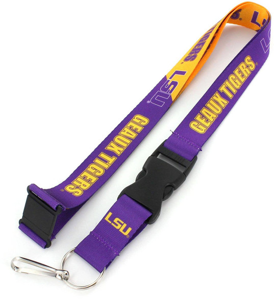 NCAA LSU Tigers Slogan Lanyard Keychain ID Holder NCAA Fan Accessory