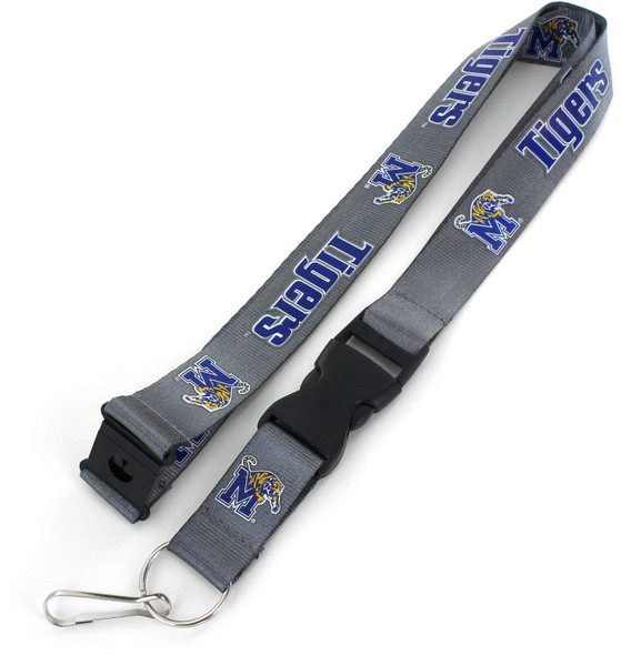 NCAA Memphis Tigers Team Lanyard Keychain ID Holder NCAA Fan Accessory, Charcoal
