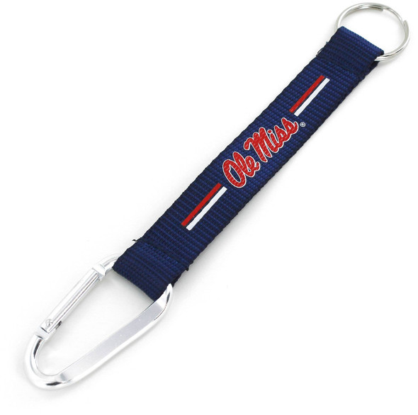 NCAA Mississippi Ole Miss Rebels Carabiner Lanyard Keychain ID Holder NCAA Fan Accessory Keychain