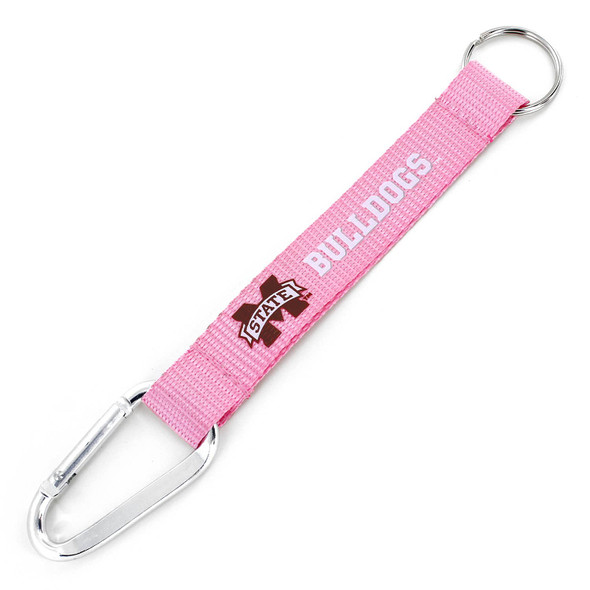 NCAA Mississippi State Bulldogs Pink Carabiner Keychain NCAA Key Holder Clip Fan Accessory