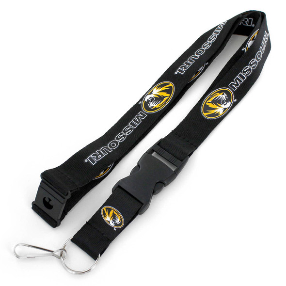 NCAA Missouri Tigers Team Lanyard Keychain ID Holder NCAA Fan Accessory, Black