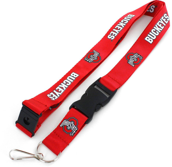 NCAA Ohio State Buckeyes Team Lanyard Keychain ID Holder NCAA Fan Accessory, Red