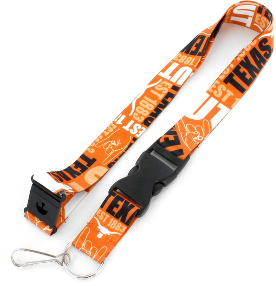 NCAA Texas Longhorns Dynamic Lanyard Keychain ID Holder NCAA Fan Accessory