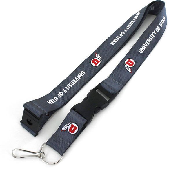 NCAA Utah Utes Team Lanyard, Charcoal