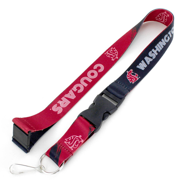 NCAA Washington State Cougars Crossfade Lanyard Keychain ID Holder NCAA Fan Accessory