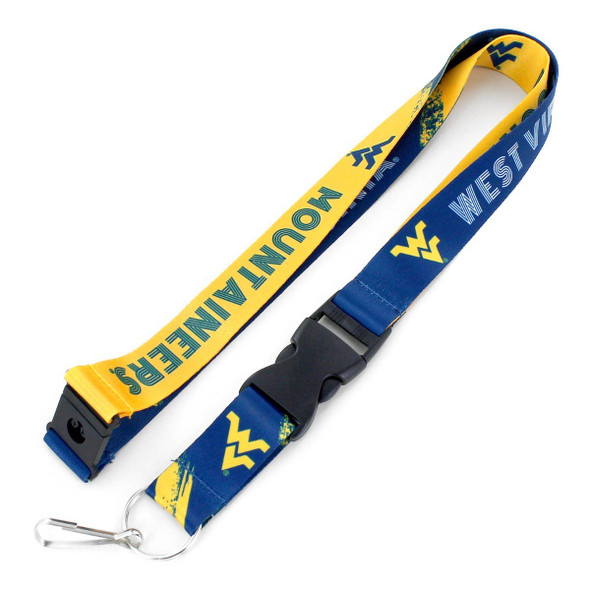 NCAA West Virginia Mountaineers Crossfade Lanyard Keychain ID Holder NCAA Fan Accessory