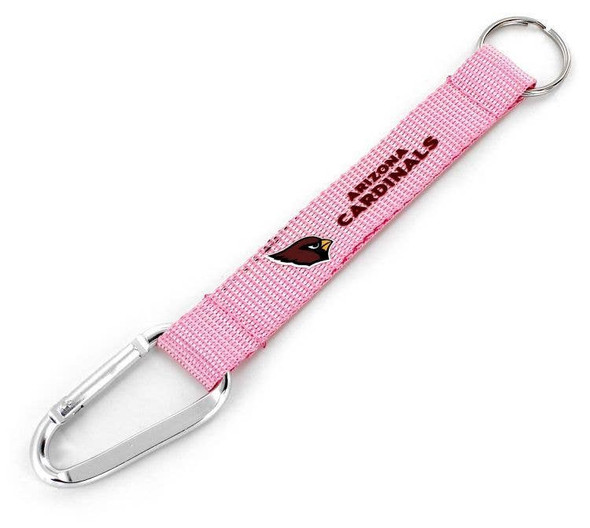 NFL Arizona Cardinals Carabiner Lanyard Keychain ID Holder NFL Fan Accessory Keychain, Pink
