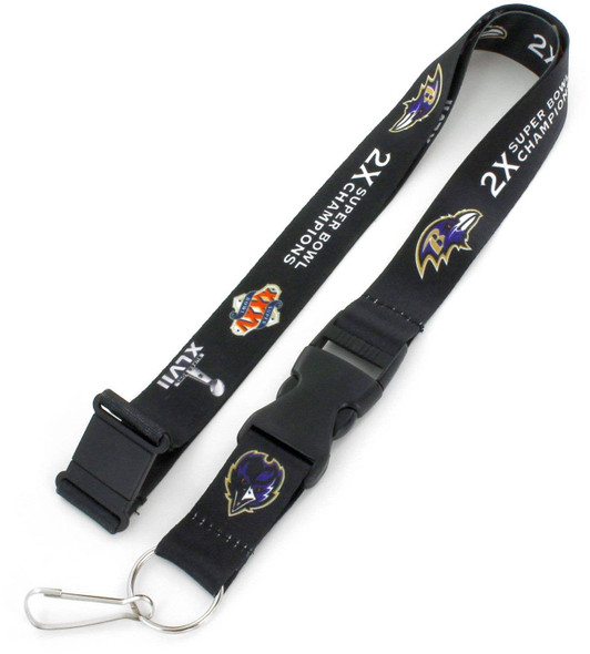 NFL Baltimore Ravens 2X Super Bowl Champ Dynasty Lanyard Keychain ID Holder NFL Fan Accessory