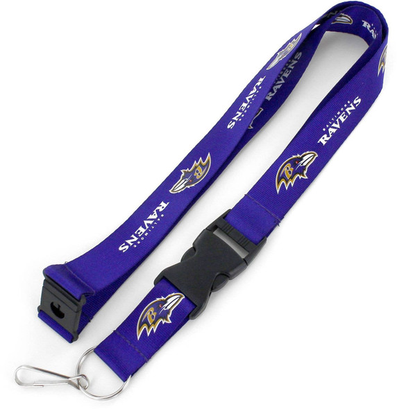 NFL Baltimore Ravens Team Lanyard Keychain ID Holder NFL Fan Accessory, Purple