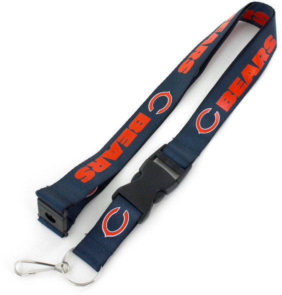 NFL Chicago Bears Team Lanyard Keychain ID Holder NFL Fan Accessory, Blue
