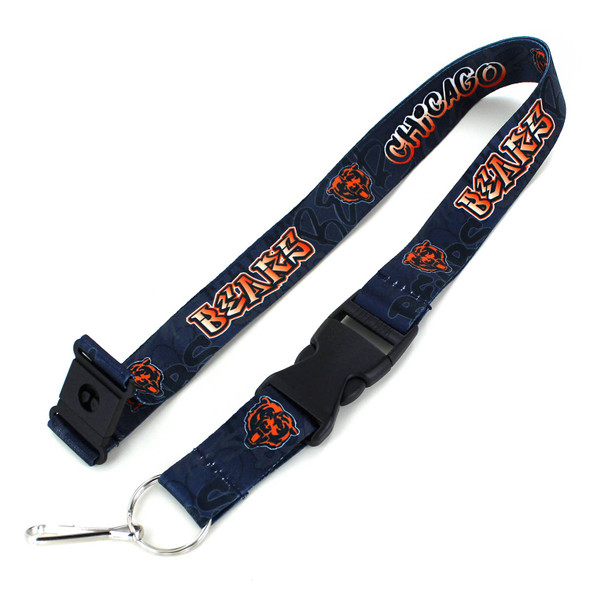 NFL Chicago Bears Graffiti Lanyard Keychain ID Holder NFL Fan Accessory