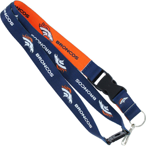 NFL Denver Broncos Reversible Lanyard Keychain ID Holder NFL Fan Accessory