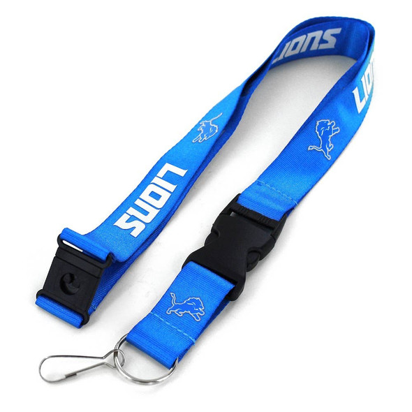 NFL Detroit Lions Team Lanyard Keychain ID Holder NFL Fan Accessory, Blue