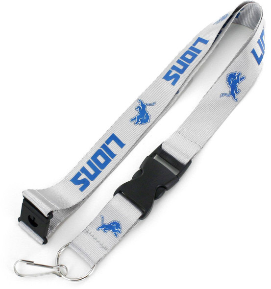 NFL Detroit Lions Team Lanyard Keychain ID Holder NFL Fan Accessory, Gray