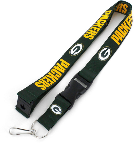 NFL Green Bay Packers Team Lanyard Keychain ID Holder NFL Fan Accessory, Green