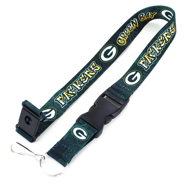 NFL Green Bay Packers Graffiti Lanyard Keychain ID Holder NFL Fan Accessory