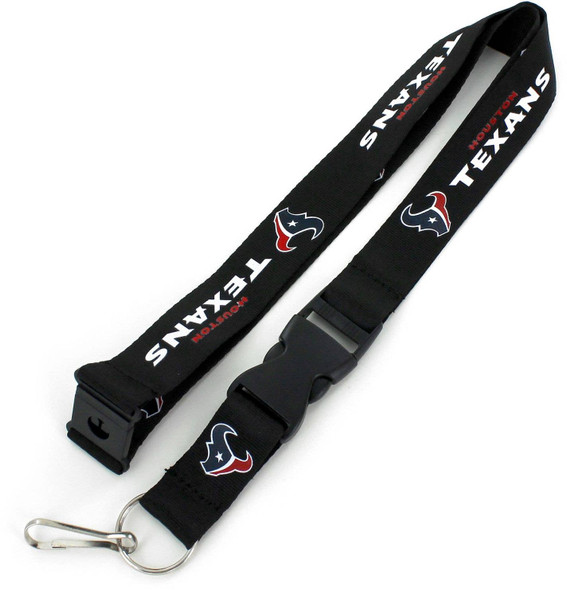 NFL Houston Texans Team Lanyard Keychain ID Holder NFL Fan Accessory, Black