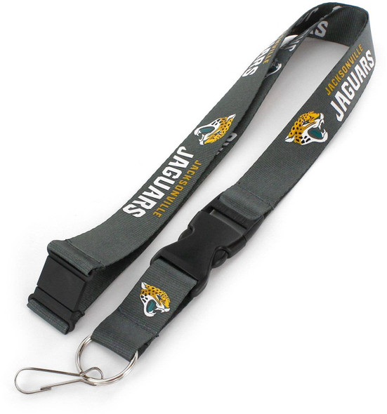 NFL Jacksonville Jaguars Team Lanyard Keychain ID Holder NFL Fan Accessory, Charcoal
