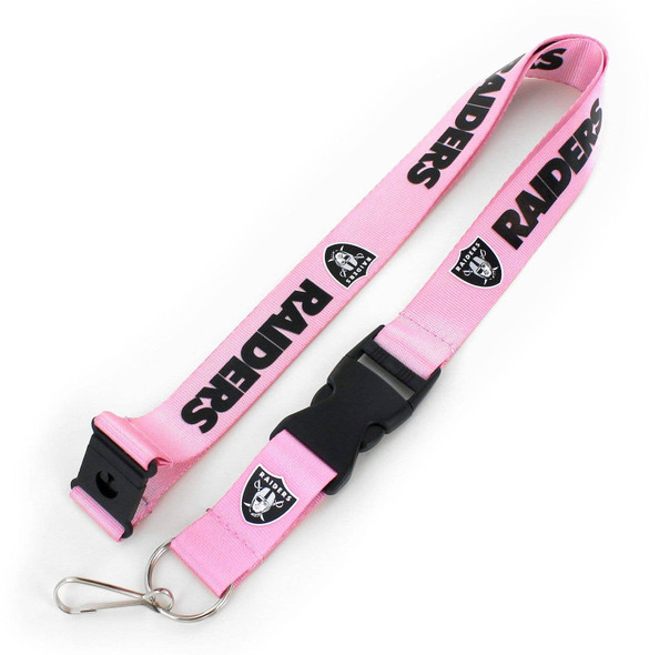 NFL Las Vegas Raiders Team Lanyard Keychain ID Holder NFL Fan Accessory, Pink