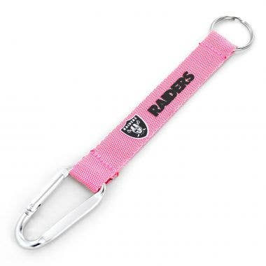 NFL Las Vegas Raiders Carabiner Lanyard Keychain ID Holder NFL Fan Accessory Keychain, Pink
