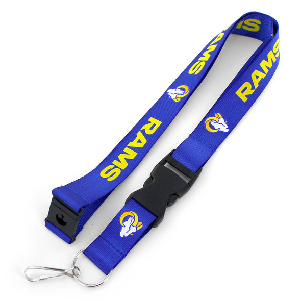 NFL Los Angeles Rams Team Lanyard Keychain ID Holder NFL Fan Accessory, Blue