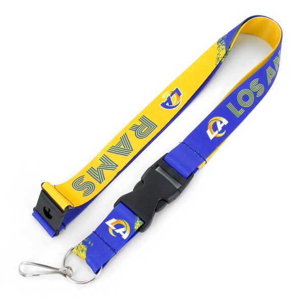 NFL Los Angeles Rams Crossfade Lanyard Keychain ID Holder NFL Fan Accessory