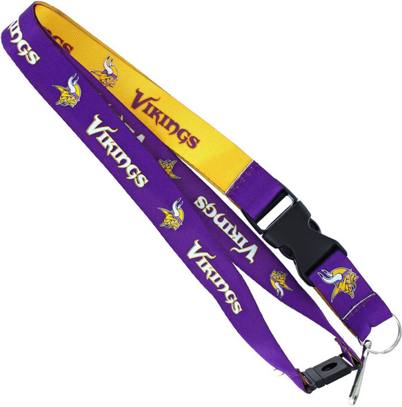 NFL Minnesota Vikings Reversible Lanyard Keychain ID Holder NFL Fan Accessory