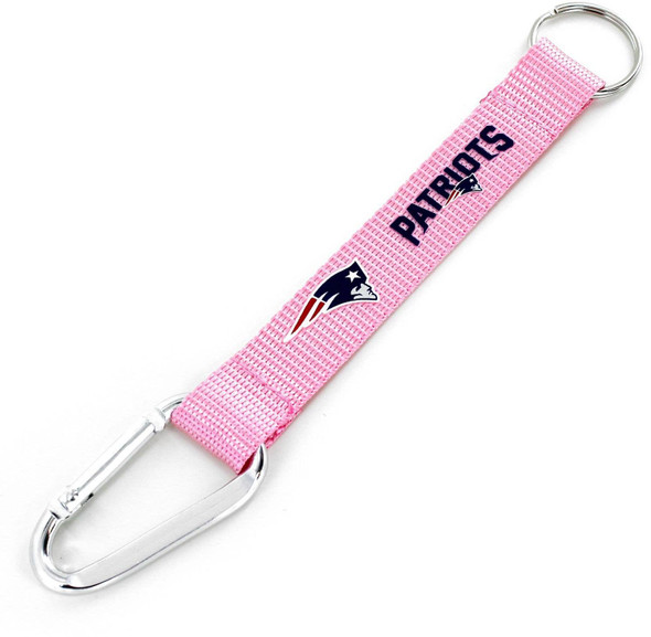 NFL New England Patriots Carabiner Lanyard Keychain, Pink