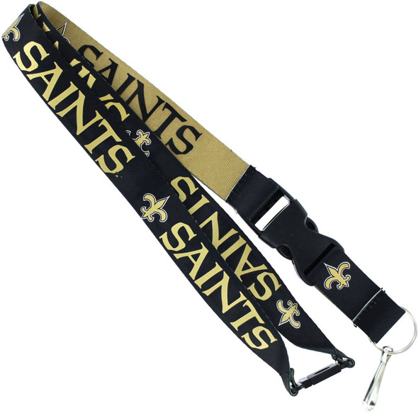 NFL New Orleans Saints Reversible Lanyard Keychain ID Holder NFL Fan Accessory