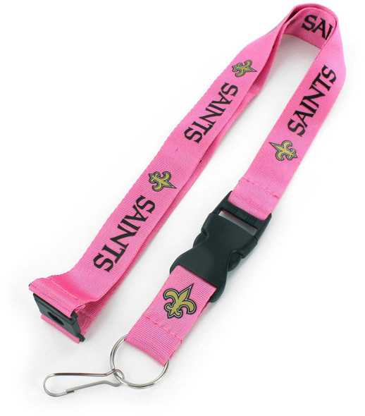NFL New Orleans Saints Team Lanyard, Pink