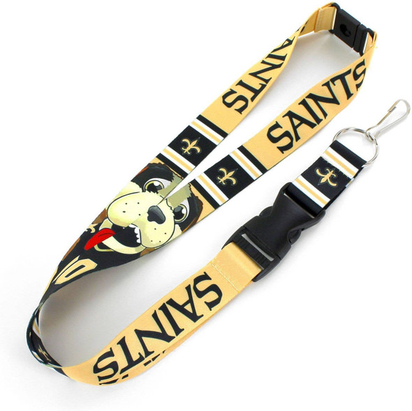 NFL New Orleans Saints Mascot Lanyard Keychain ID Holder NFL Fan Accessory