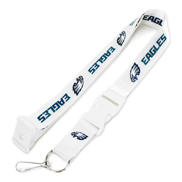 NFL Philadelphia Eagles Team Lanyard Keychain ID Holder NFL Fan Accessory, White