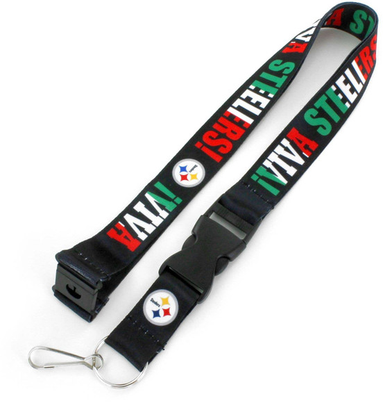 NFL Pittsburgh Steelers Viva Lanyard Keychain ID Holder NFL Fan Accessory