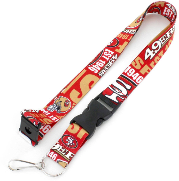 NFL San Francisco 49ers Dynamic Lanyard Keychain ID Holder NFL Fan Accessory