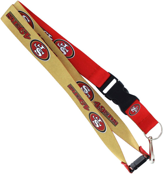 NFL San Francisco 49ers Reversible Lanyard Keychain ID Holder NFL Fan Accessory